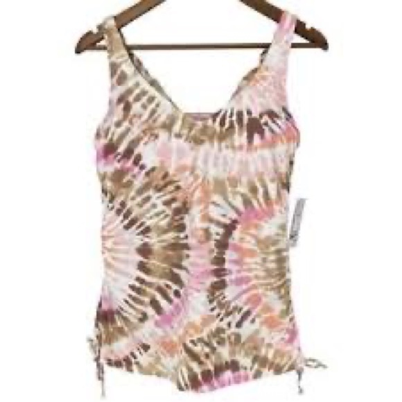 Lands' End Tie-Dye Tankini Swim Top - Picture 2 of 8